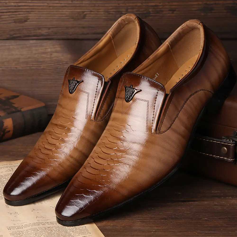 Men Shoes Retro Dress Shoes High Quality Business PU Leather Lace-up Formal Footwear for Weddings and Parties Big Size Y250715