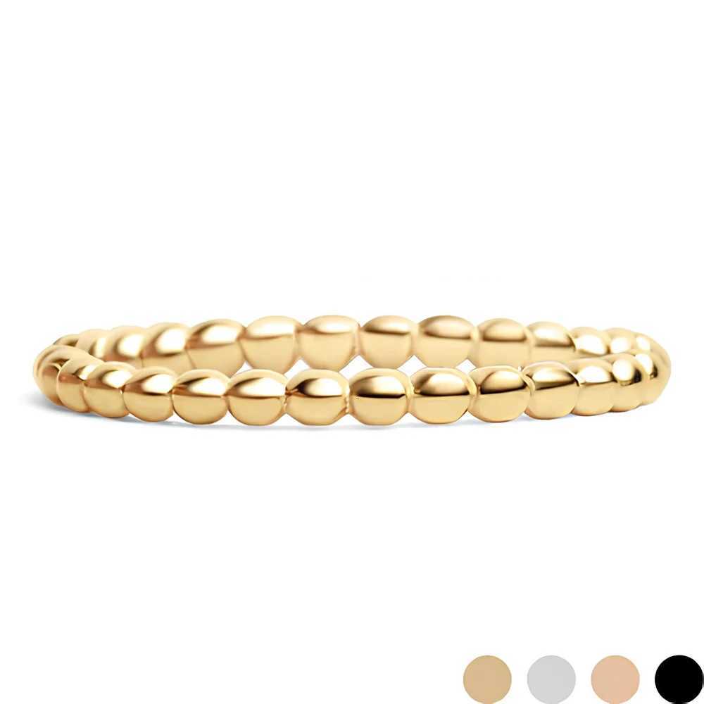Fashion Beaded Stacking Rings High Quality Stainless Steel Men Jewelry Gift Simple Beads Water Ripple Ring For Women CSR0004 S250716