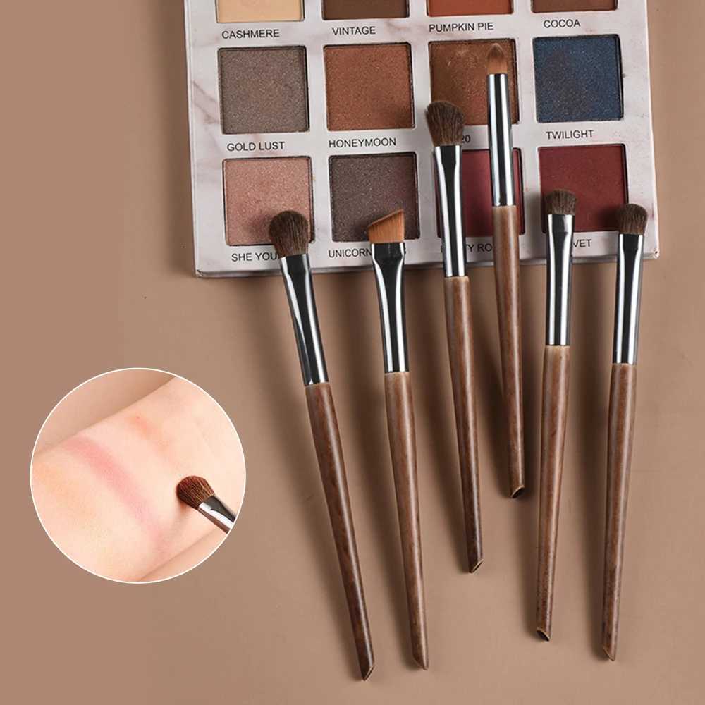 6pcs Soft Horse Hair Eye Makeup Brush Set - Complete Eyeshadow/Blending/Brow/Lip Brush ToolsXJ2500716