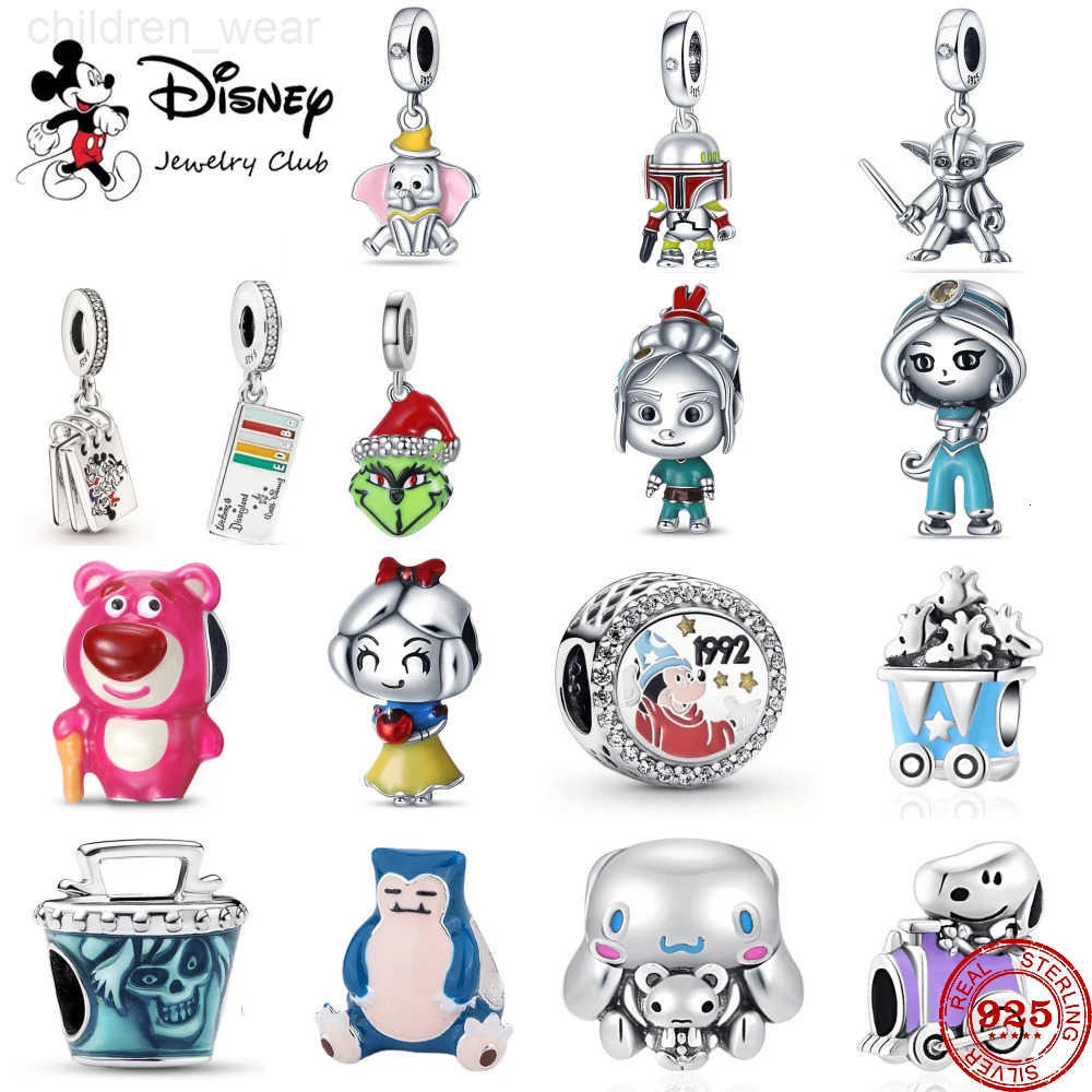 Disney New 925 Sterling Silver Snow White Strawberry Bear Disney1992 Charms Bead Fit Original Bracelets Charm DIY Jewelry Accessories W20250716