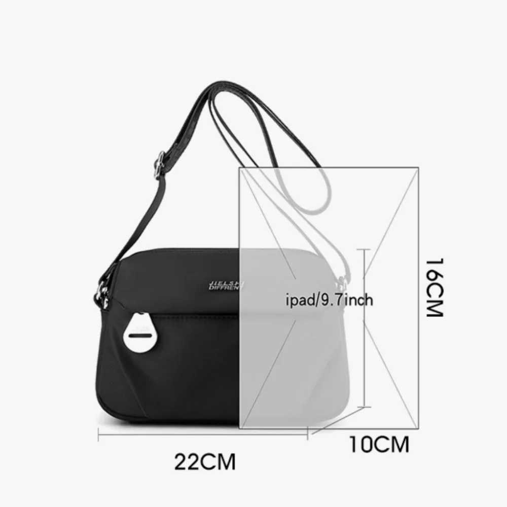 Lightweight Nylon Oxford Cloth Crossbody Bag Waterproof Large Capacity Small Square Handbag Casual Shoulder Bag