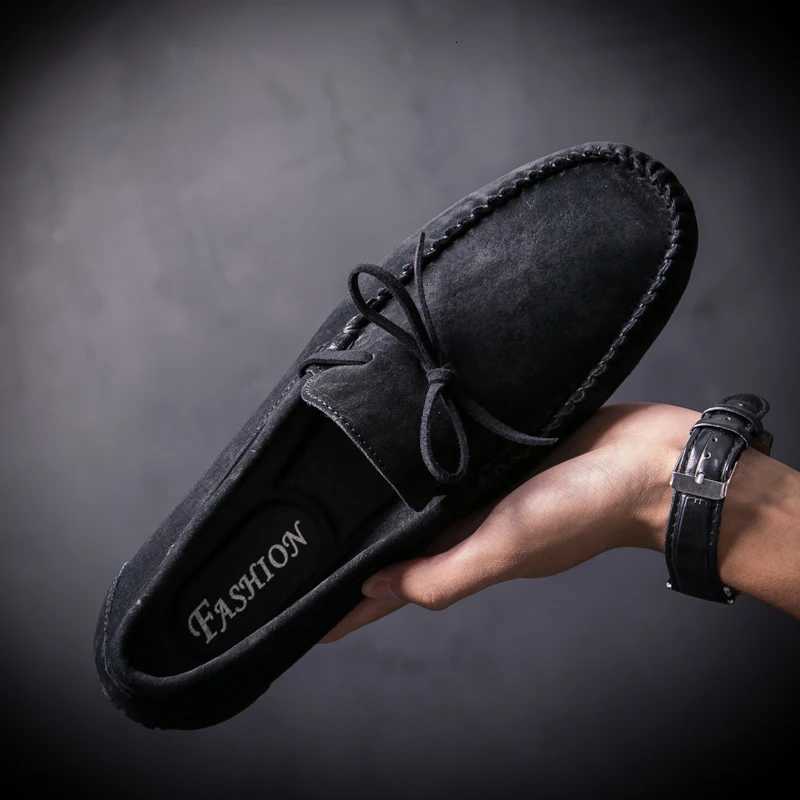 2025 Wearable Fashion Men Moccasins Penny Loafers High Quality Suede Leather Shoes Men Slip On Flats Gommino Driving Shoes W250716