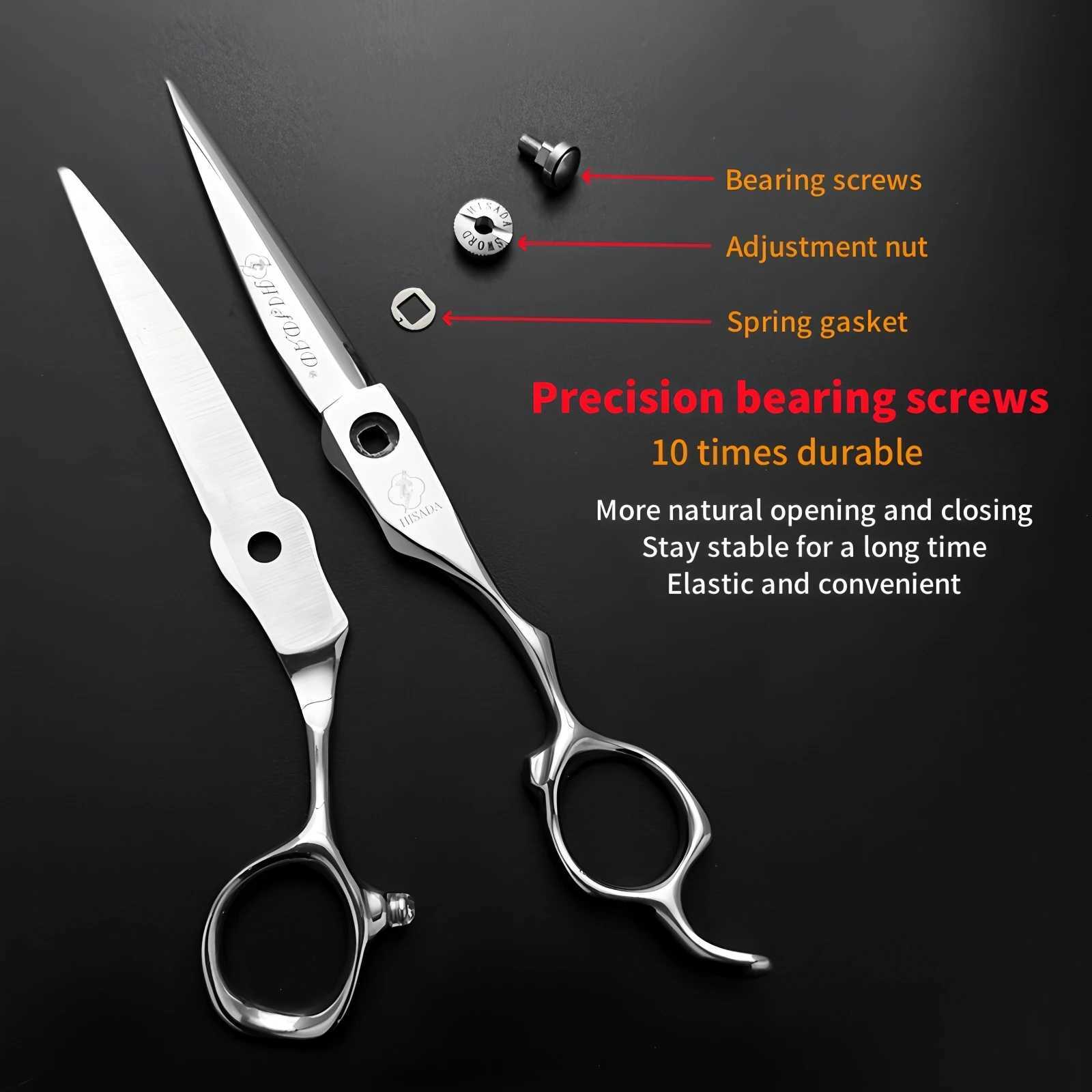 6.0/6.5/7.0-Inch VG10 Material High End Salon Hair Cutting Scissors HISADA Barber Scissors Professional Hairdressing Scissors W250716