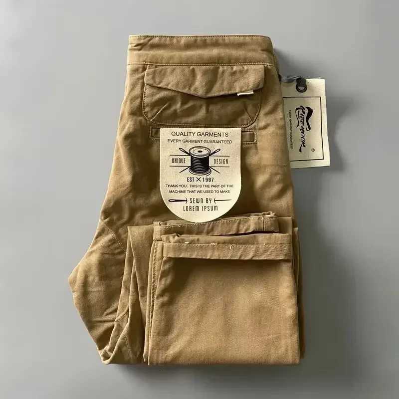 American Style Pure Cotton Heavy Duty Cargo Pants for Men Anti-Dirt Anti-Wear Loose Straight Leg Casual Pants Footwear y250716