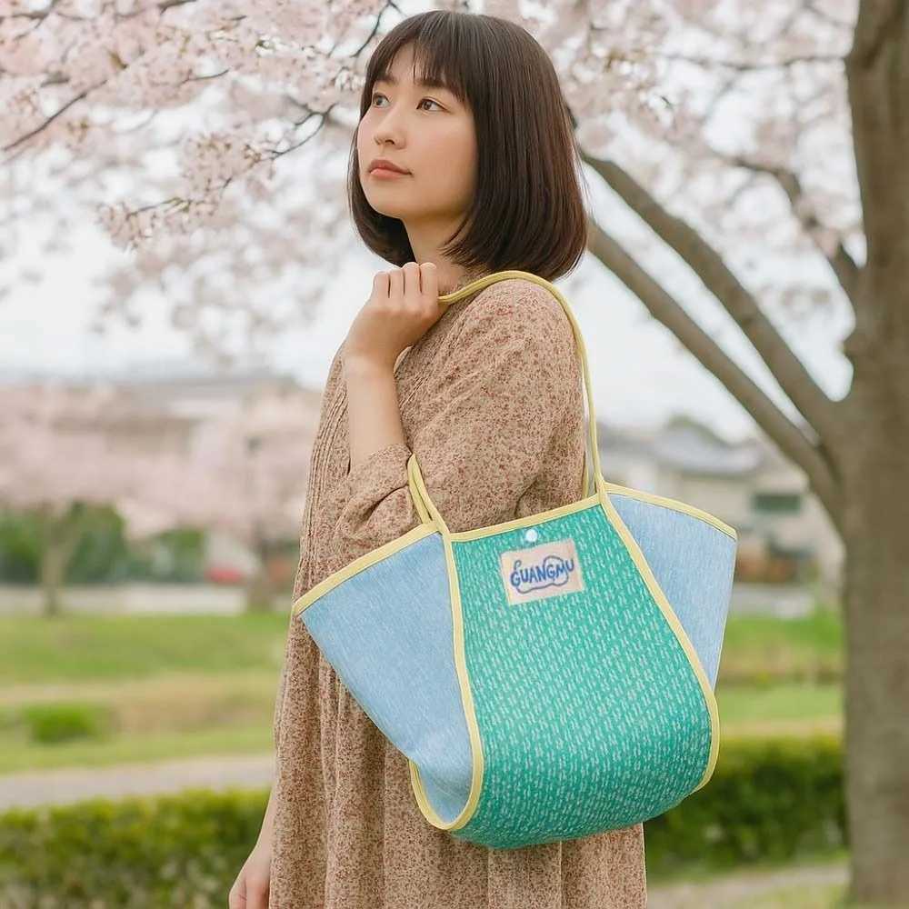 Breathable Contrast Color Tote Bag Large Capacity Fluorescence Color Floral Mesh Shoulder Pouch Hollowed Out