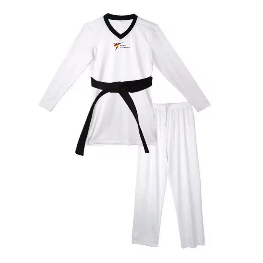 2025 Style Taekwondo Uniform Tight-fitting Stretch Quick-drying Unisex Competition Suit Combat Dobok Customize White 250716