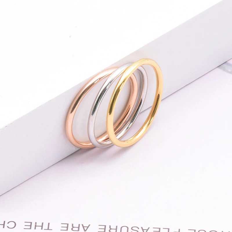 316 Stainless Steel Rounded Thin Rings Women Girls Small Circle Ring Jewelry 1.5mm Rose Gold Silver Color Size 4 5 6 7 8 9 10 11 S250716