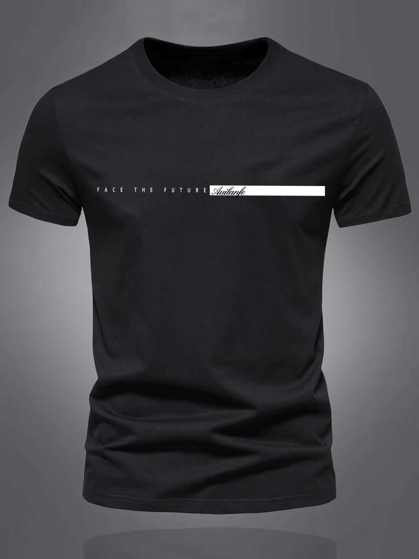 Summer mens Cotton T-shirt Casual Fashions Sports Top Loose Simple Letter Pattern Printed Scriptures Round Neck Short Sleeved Z250715