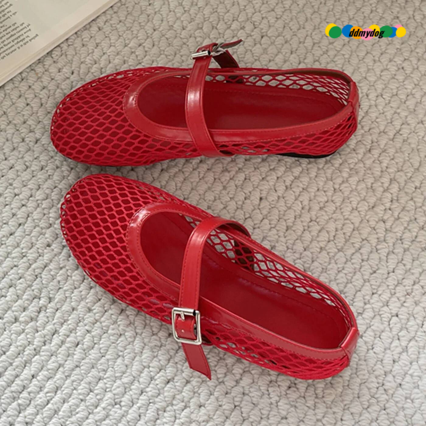 Eilyken Summer Designer Cosy Mesh Heels Women Flat Shoes Fashion Round Toe Buckle Strap Casual Outdoor Dress Sandals ddmydog