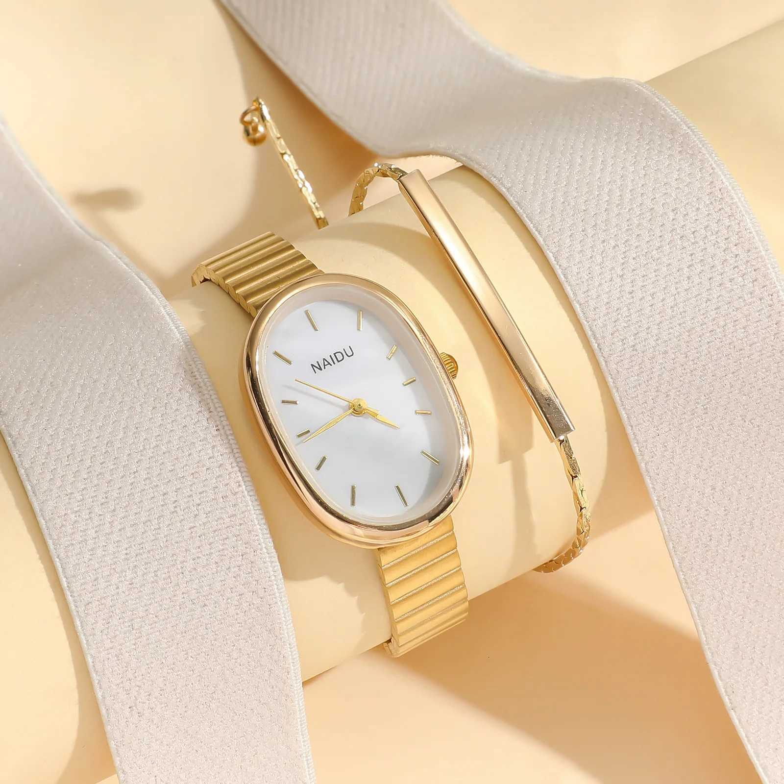 Elegant Oval Wen Quartz Luxury Brand Stainless Steel Band Dr Wrist Fashion Casual Classical Ladies Y250715