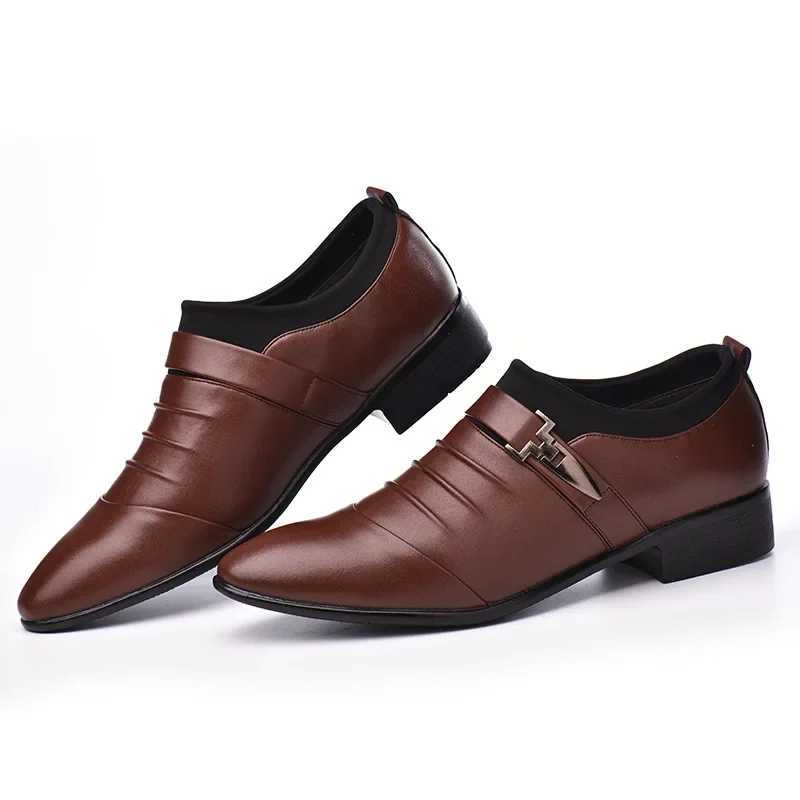 Man Flat Classic Men Dress Shoes PU Leather Wingtip Carved Italian Formal Oxford Plus Size 38-48 For Winter 2021 Y250715