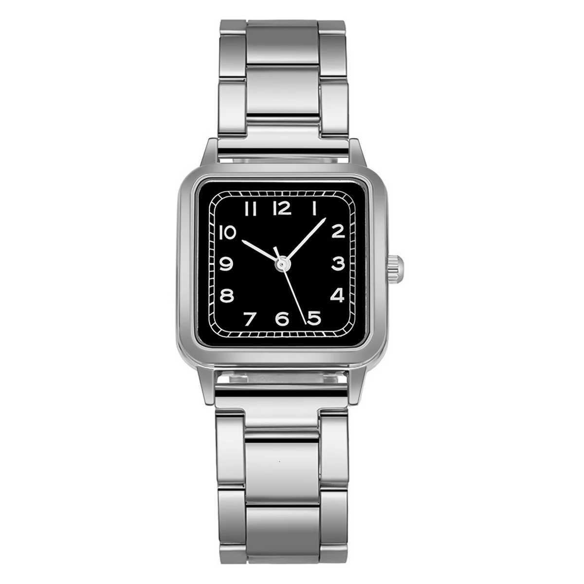 Mens Fashion Square Alloy Strap Luxury Ladies Quartz Wristwatch Fem Clock Gift Fine Watch Y250715