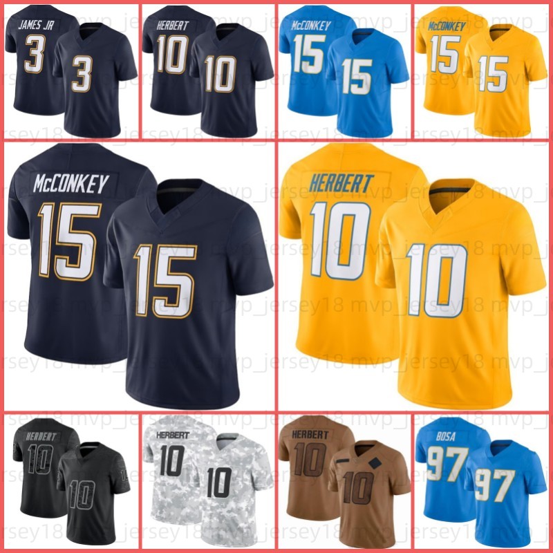 10 Justin Herbert 15 Ladd McConkey Omarion Hampton Football Jersey Derwin James Joe Alt Tre Najee Harris LaDainian Tomlinson Khalil Mack Daiyan Henley Dicker