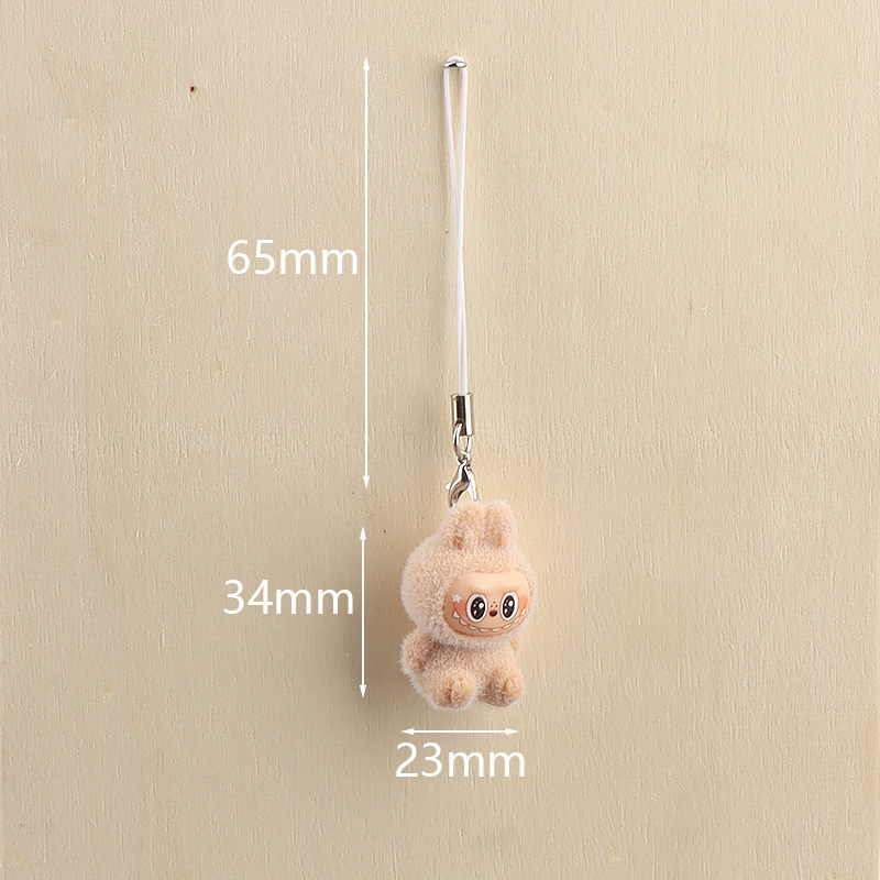 Labubu Plush Keychain Pendant, Plush Fabric Figurine Bag Decoration, Creative Small Gift Pendant Hj