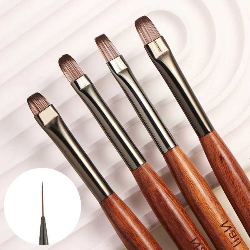 Dual End Nail Art Brush Sandalwood Lines Drawing Color Painting Phototherapy Gradient Sweeping Pen Nail Brushes Manicure Tools XJ2500716
