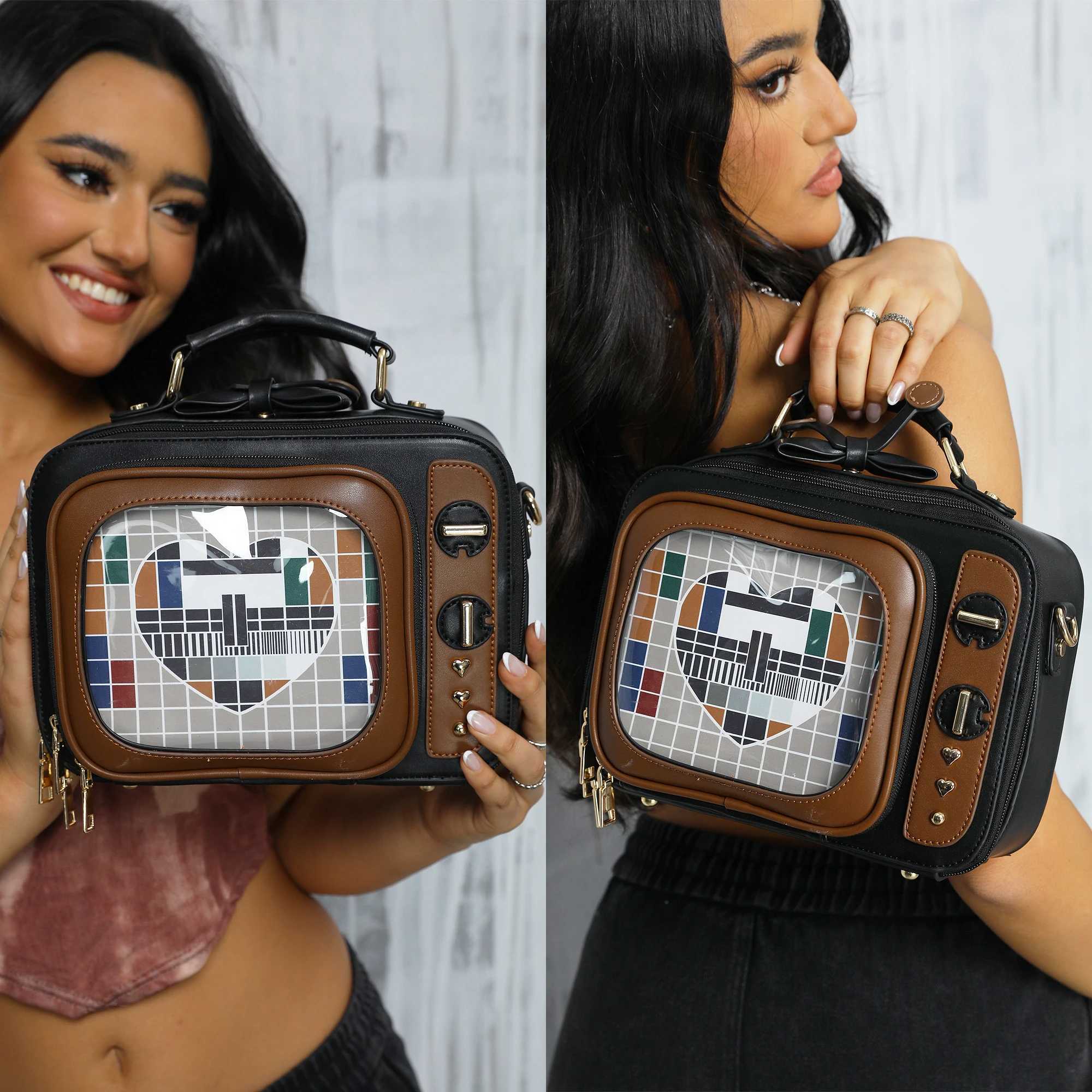 Novelty Tv Shape Ita Bag Television Women Shoulder Bag Design Ita Backpack with Inserts Gilrs Crossbody Bag