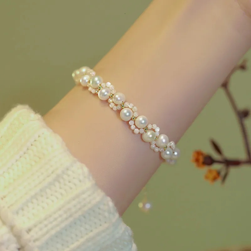 100% Natural Freshwater Pearl Elegant Cat Feet 14K Gold Filled Ladies Charm Bracelet Promotion Jewelry For Women Gifts 250712
