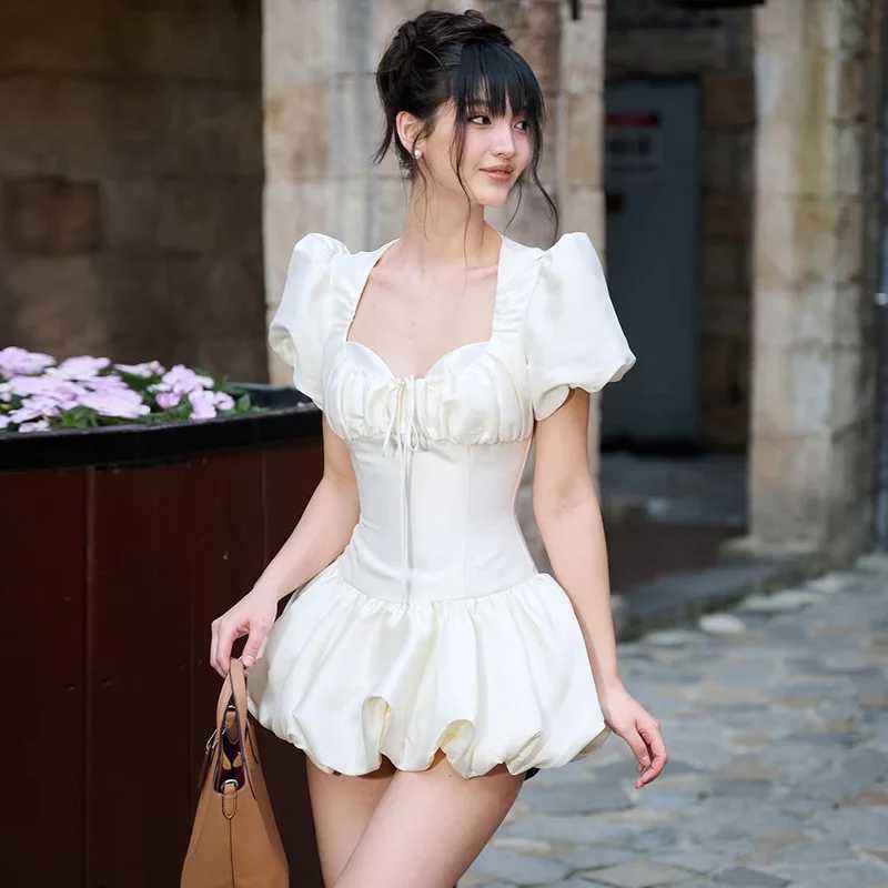 Elegant Party Dresses Ladies Fashion Evening Bodycon A-Line Puff Sleeves Fluffy Mini Dress Lace Sexy Ball Gown Princess Dress R250716