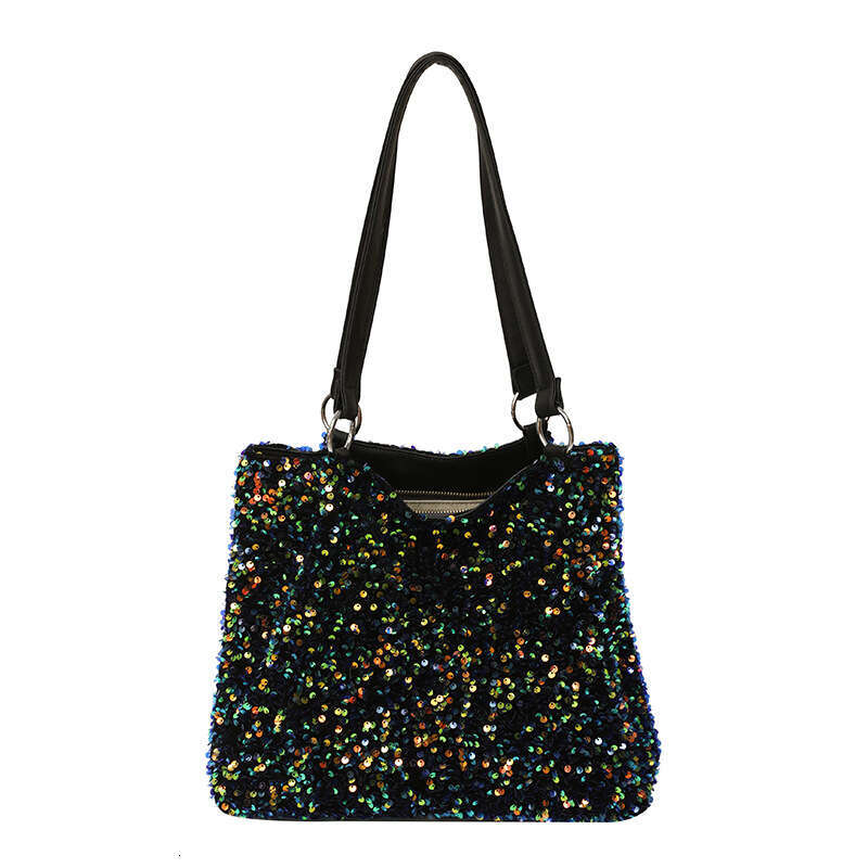 Large Capacity Underarm New 2025 Spring Fashion Sequin Colorful Shoulder Ins Style Women's Bucket Bag