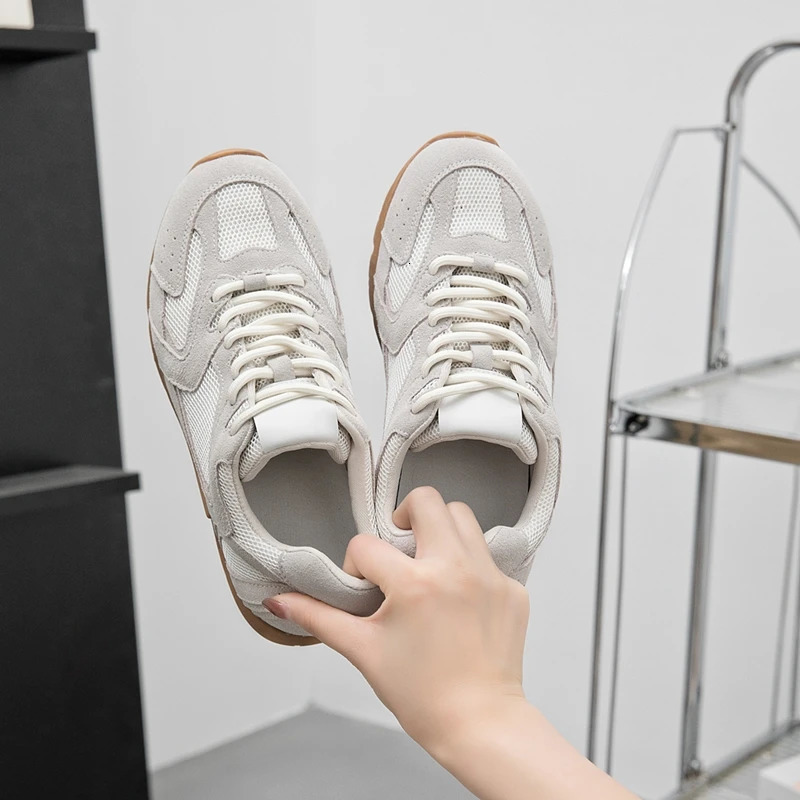 Women Sneakers Spring Summer Genuine Leather Retro Fashion Casual Flats Women Lace-up German Training Shoes Women 250712