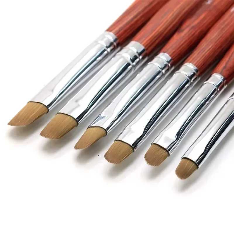 Kolinsky French Nail Art Brush Dual End Nail Art Dotting Pen Acrylic Drawing Rhinestone Gel Painting with Wooden HandleXJ2500716