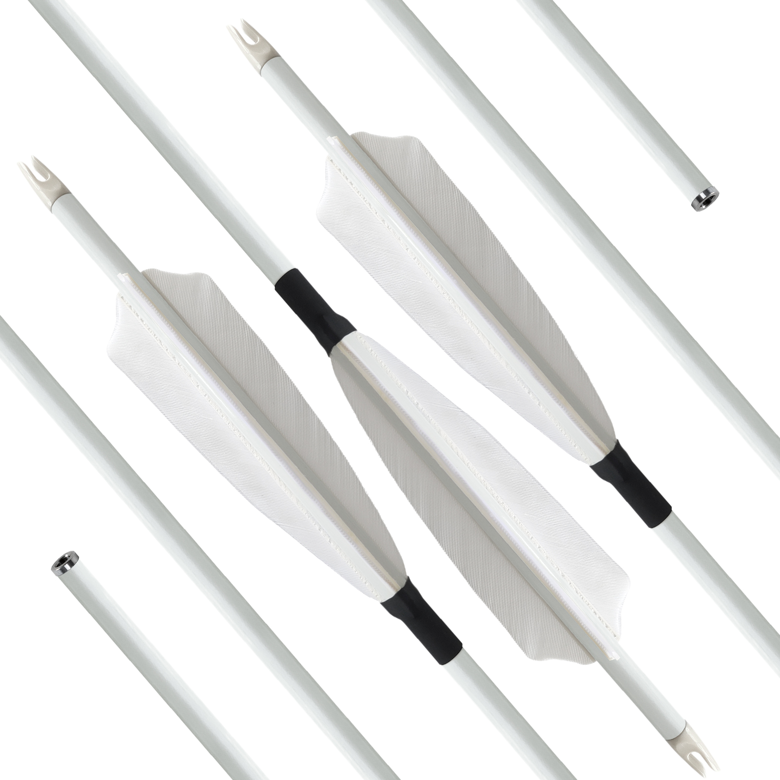 Hunting Arrows Without Arrowheads 31inch Turkey Feathers Spine250-600 Carbon Fiber Archery Practice Arrows 6.2mm Recurve Bow and Compound Bow Arrows(P