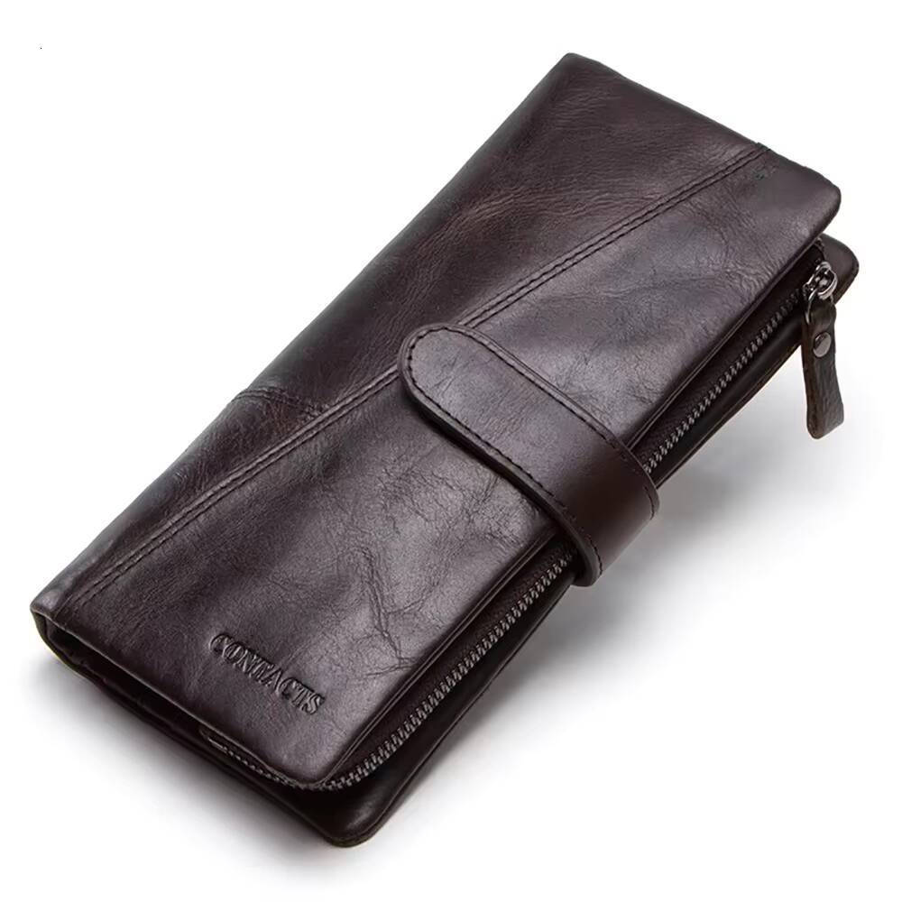 Contacts New Genuine Leather Wallet Fashion Coin Purse For Ladies Women Long Clutch Wallets With Cell Phone Bags Card Holder ddmynov