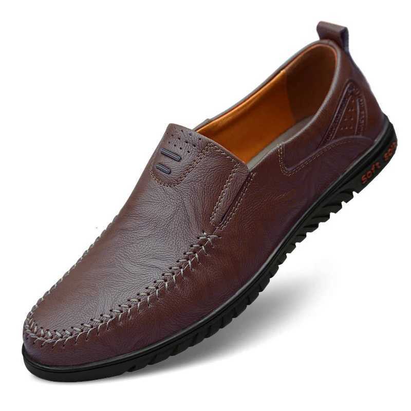 100% Cotton Mens Comfortable Soft-Soled Slip-On Loafers Versatile Casual Business Formal Leather Shoes W250716