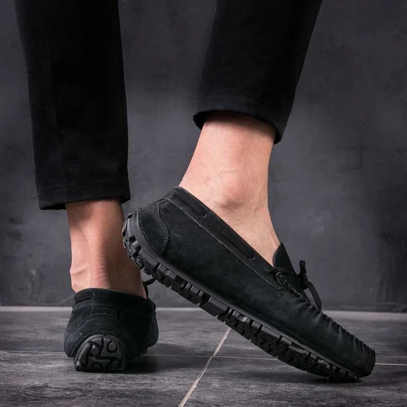 2025 Wearable Fashion Men Moccasins Penny Loafers High Quality Suede Leather Shoes Men Slip On Flats Gommino Driving Shoes W250716