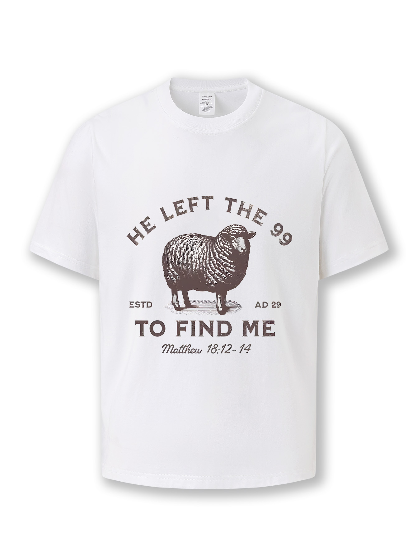 Fashionable and breathable T-shirt, summer casual short-sleeved cotton T-shirt, letter sheep animal pattern summer round-neck top