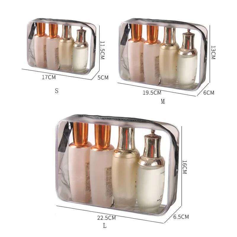 1PCS Travel Organizer Bath Toiletry Wash Storage Case Black Red Blue Zipper Clear Makeup Bags Pouch Women's Cosmetic Bag X250716