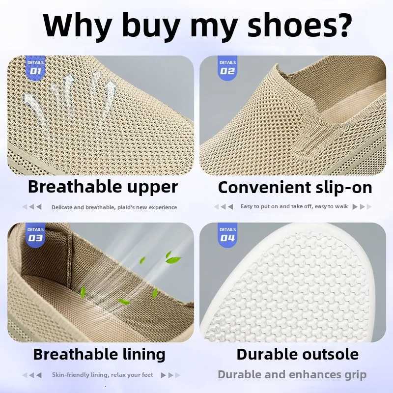 Mens Spring New Knitted Breathable Single Shoes Dads Shoes Mens Casual Shoes Comfortable Mens Shoes Sneakers W250716