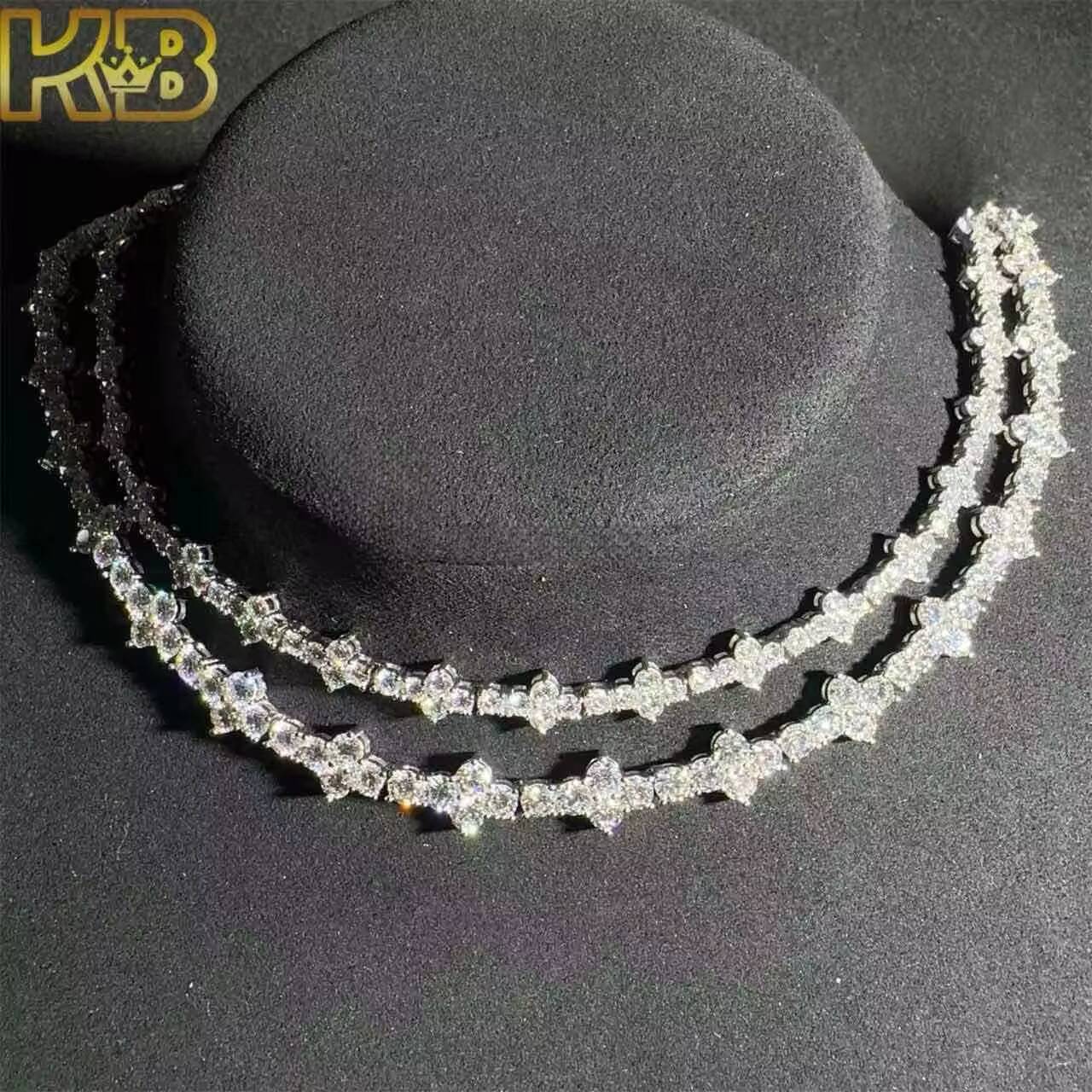 Moissanite Tennis Chain 925 Trends Hip Hop Fashion Necklace Vvs Sterling Silver Diamond Moissanite Tennis Chain
