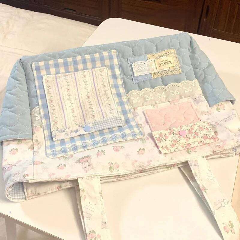 Designer Luxury Xiuya Sweet Shoulder For Women Floral Elegant Cute Fashion Tote Bag Aesthetic Patchwork Large Capacity Femal Handbag