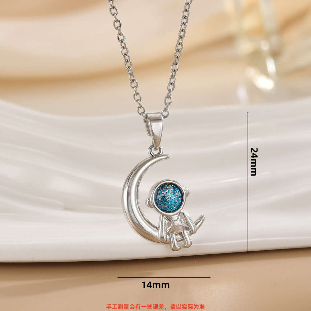 Cartoon Pendant Valentine's Day Gift Trendy Ins Style Clavicle Chain Astronaut Couple Necklace 31C