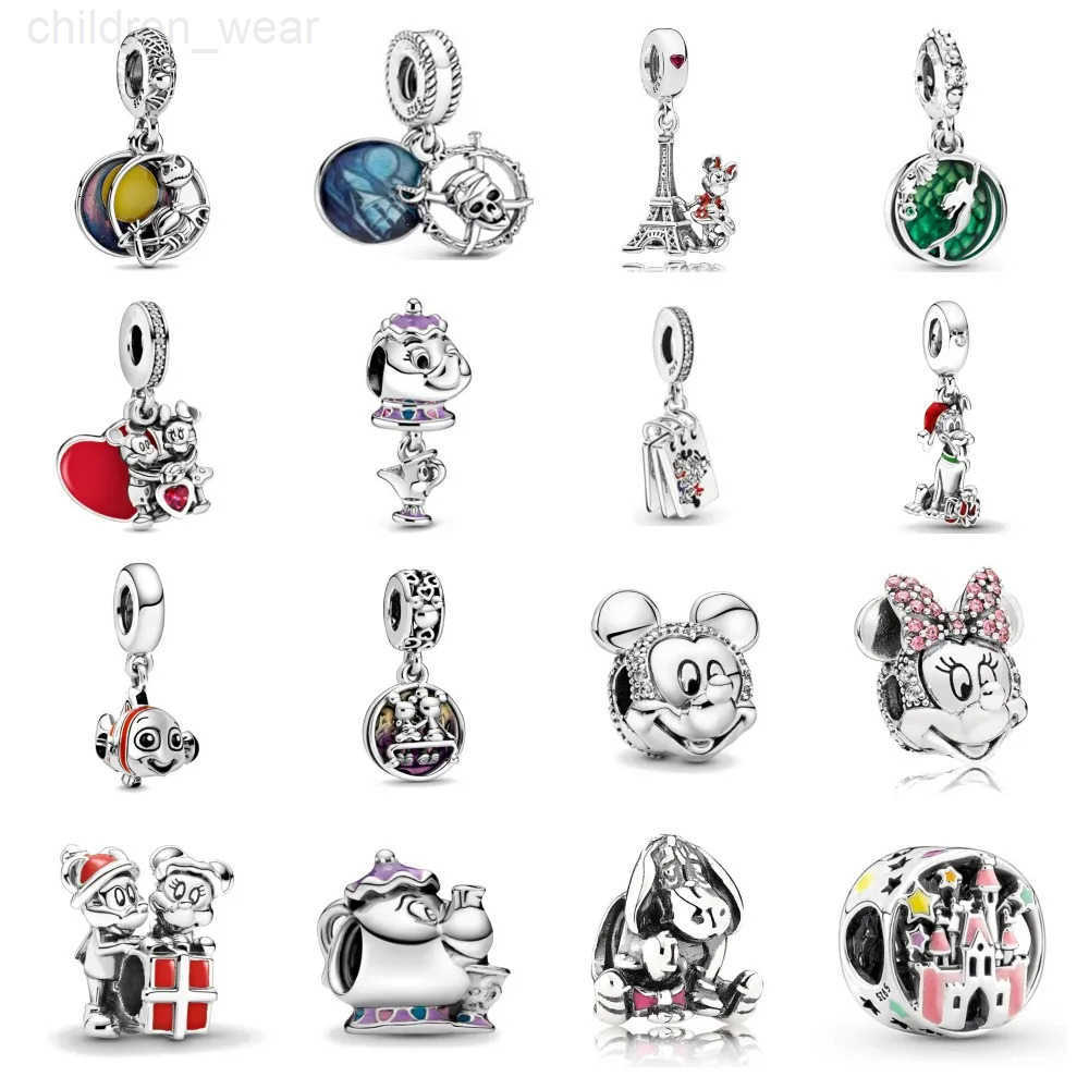 Disney 2023 New Fine Diy Bear Pendant Bead For Original European 925 Sterling Silver Plated Bracelet Necklace For Women Jewelry W20250716