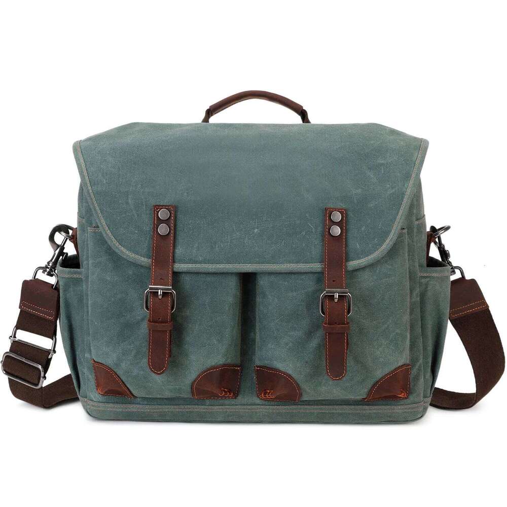Designer Luxury Men's Messenger Bag, 17 Inch Laptop Backpack Vintage Leather Slung Bag