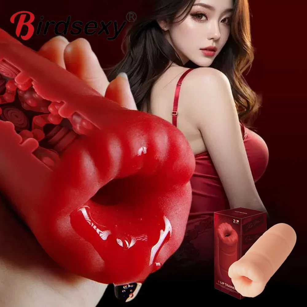 Automatic Male Masturbator Cup Vibrator Tongue Licking Blowjob Real Vagina Pocket Pussy Penis Oral Sex Toy For Adult Men SexshopXJ250715