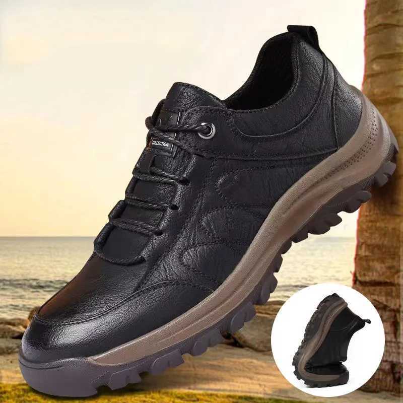 Mens Sneakers Lace-up Leather Casual Shoes Outdoor Running Shoes Men Non Slip Low Top Walking Shoe Plus Size 48 Mens Sneakers W250716