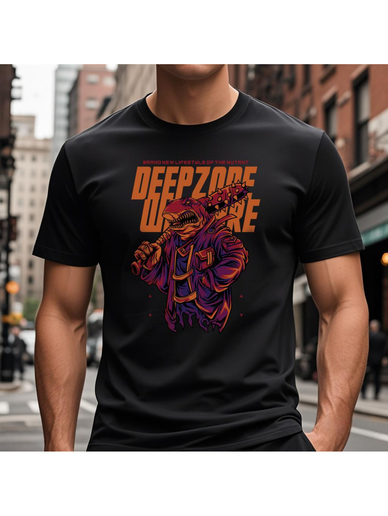 VogueEpoch black Short sleeve White text T Shirts Round collar S-3XL Men 180g Adult Cotton tiger Wed 65