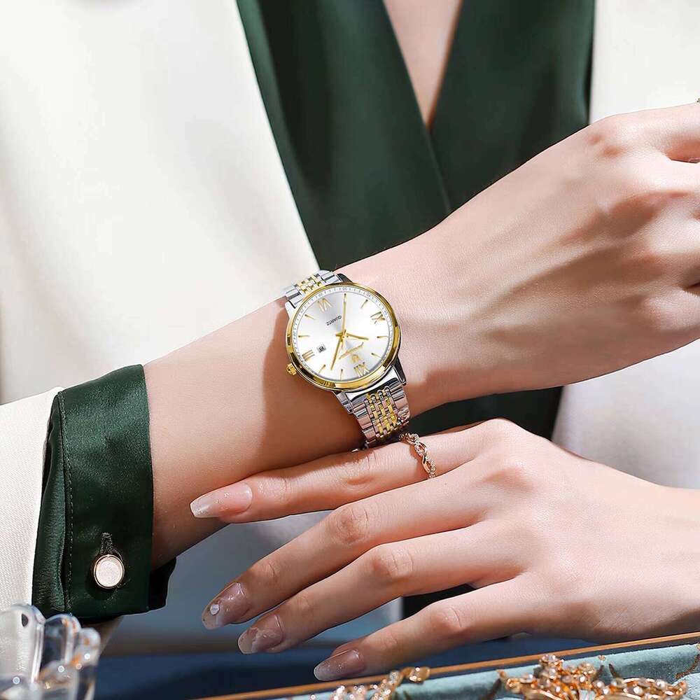 DHwatches Luxury Women's Watch - 50M Waterproof Ultra-Thin Stainless Steel Quartz Wristwatch with Date & Luminous (Model 716)