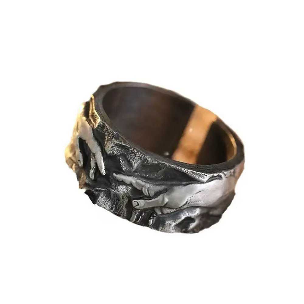 Vintage Religious Belief Open Rings For Men Retro The Hand Of God Artistic Masterpieces Open Rings Gifts For FriendVintage Relig S250716