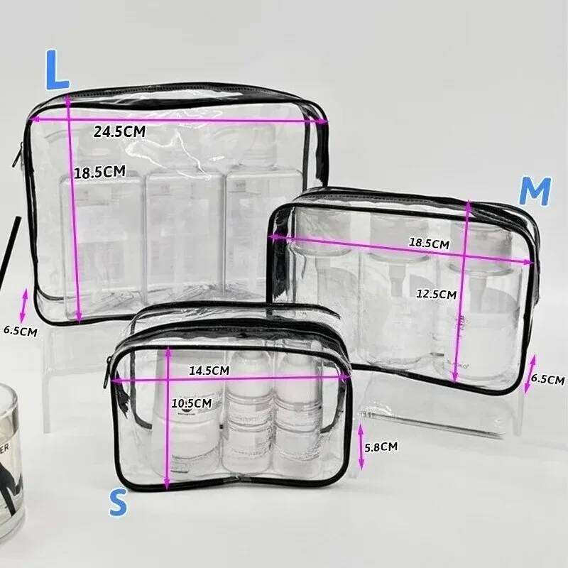 Simple PVC Clear Makeup Transparent Waterproof Cosmetic Storage Case Travel Make Up Organizer Pouch Bath Toiletry Wash Bag X250716