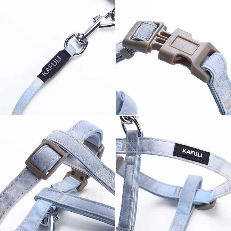 Gradient Color Cat Leash Harness Set Small Dog Clothes Adjustable Pet Harness for Dogs and Cats Comfortable and Durable LL250716