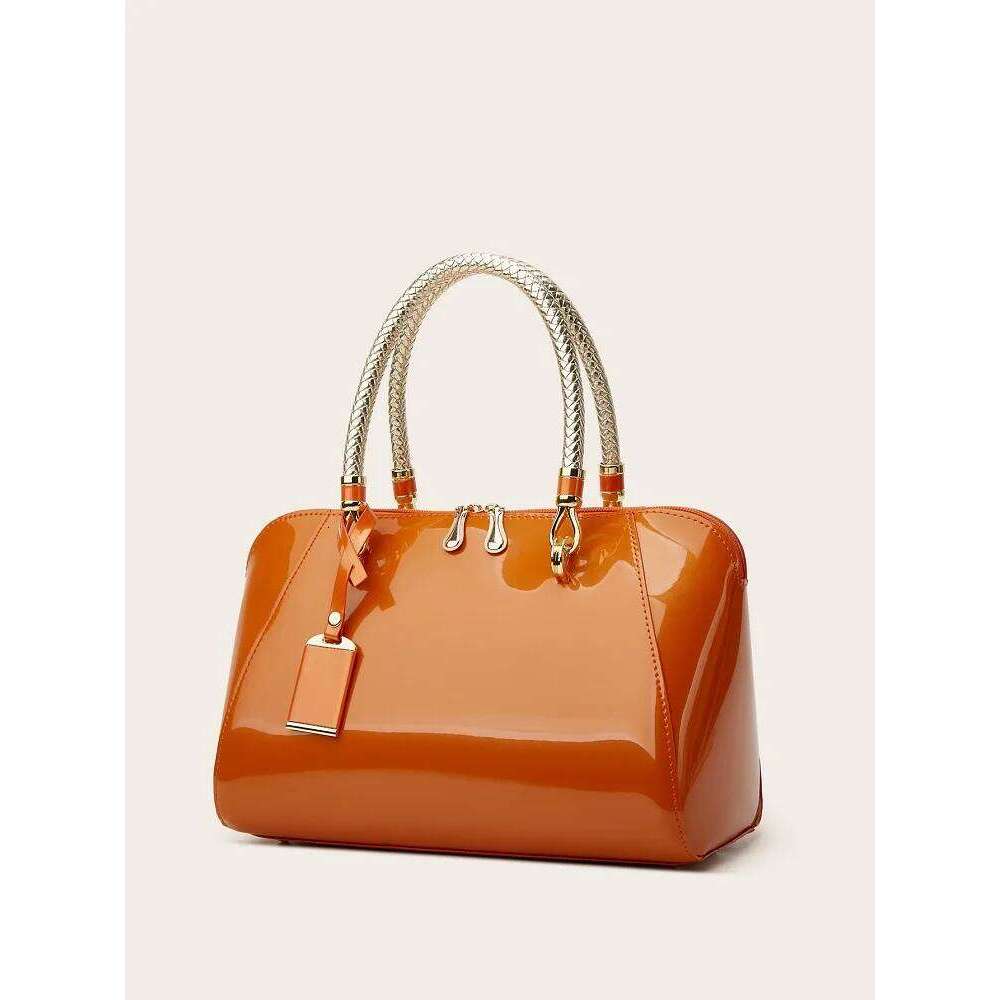 New Patent Leather Boston women's Europe retro Style texture Tote ladies handbag shoulder crossbody bag women