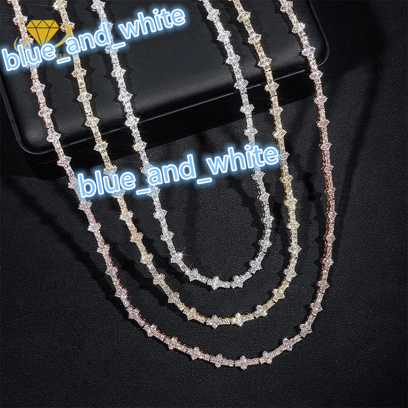 Wholesale Custom Jewelry Pass Diamond Tester S925 Silver 3mm Vvs Moissanite Tennis Bracelet Cross Moissanite Tennis Chain
