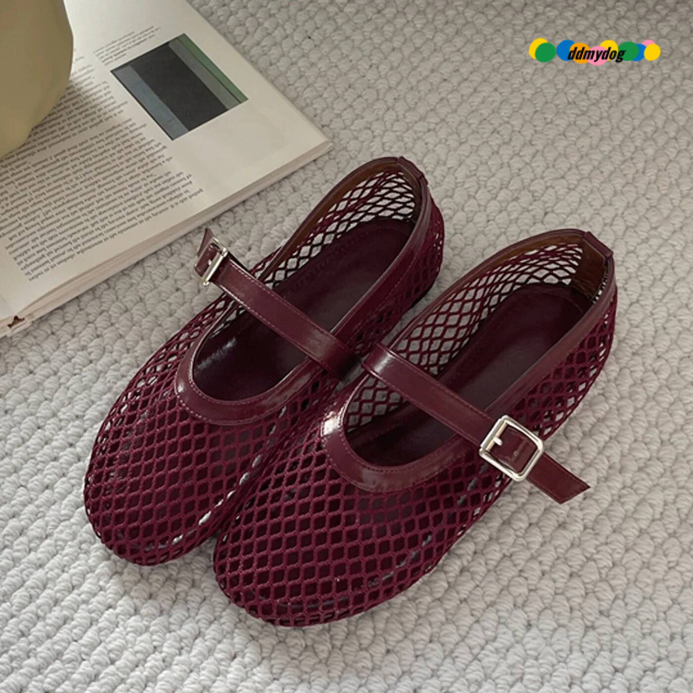 Eilyken Summer Designer Cosy Mesh Heels Women Flat Shoes Fashion Round Toe Buckle Strap Casual Outdoor Dress Sandals ddmydog