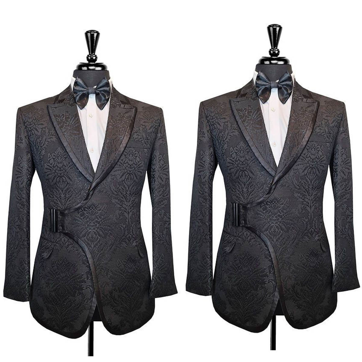 Gentleman Wedding Tuxedos Jacquard 1 Piece Set Black Jacket Men Suit Classic Fit Peaked Lapel Groom Wear Suits Customized