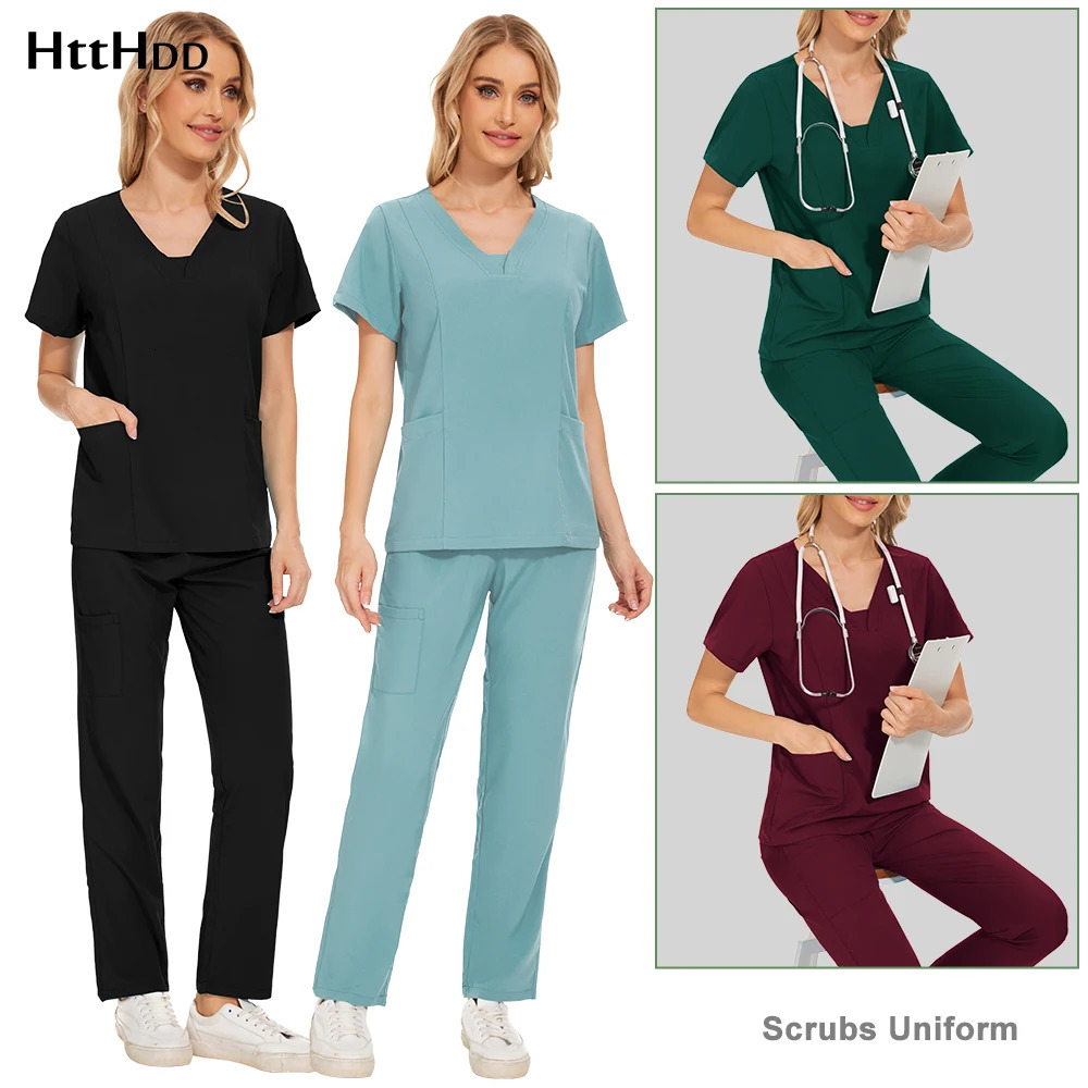 Clinical Uniform Fashion Scrubs Suit Uniform Hospital Scrub Joggers Clothing Doctor Nursing Uniform Scrubs for Women Set 250715