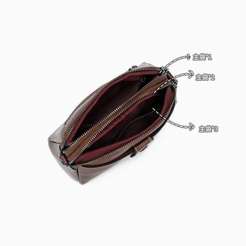 Cowhide Genuine Leather Messenger Bag for Women Versatile Shoulder Handbag Female Phone Crossbody Bags for Ladies Purse